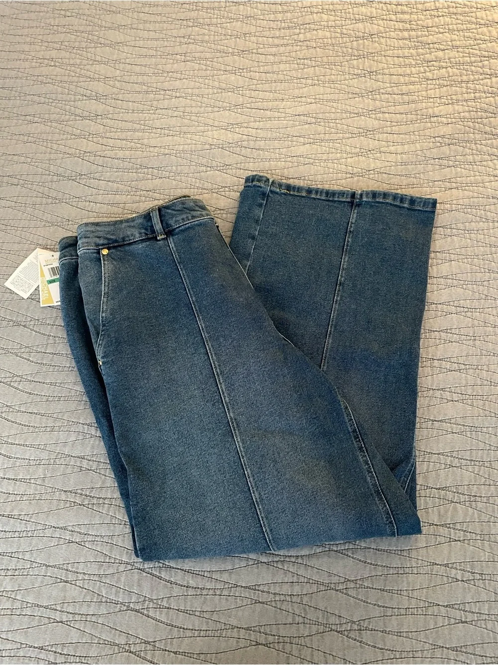 NWT Michael Kors Medium Wash Wide Leg Jeans Size 16